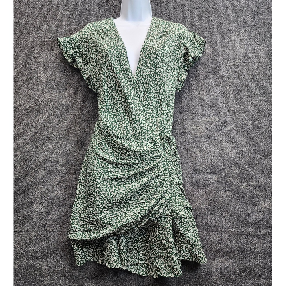 Veronica Beard Women Silk Floral Faux Wrap Ruffle Mini Cottagecore Boho Dress 8